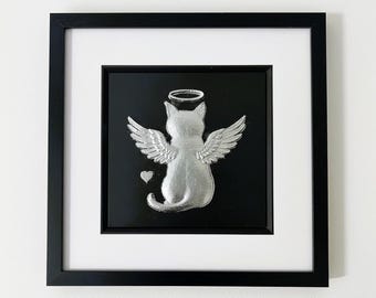Targa Metallica Vintage Con Gatto Nero E Frasi – Gli Angeli Non Hanno Sempre Le Ali, A Volte Hanno I Baffi – 30,5x20,3 Cm