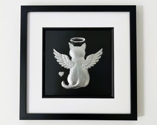 Targa Metallica Vintage Con Gatto Nero E Frasi – Gli Angeli Non Hanno Sempre Le Ali, A Volte Hanno I Baffi – 30,5x20,3 Cm