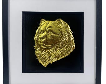 Chow Chow 3D Wall Art Gold Leaf Framed Luxury Gift