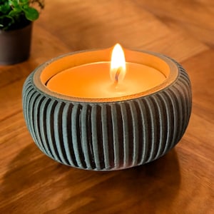 Ribbed Tealight Holder – Modern Home Decor, Unique Gift Idea, minamilist decor