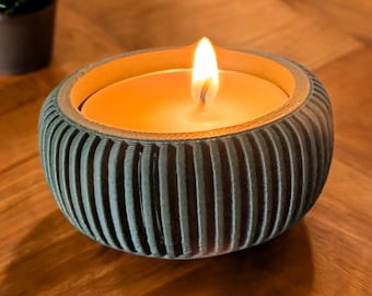Ribbed Tealight Holder: Modern Minimalist Home Decor