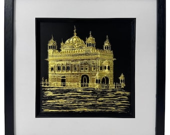 Golden Temple 3D Wall Art – Framed Gold or Silver Leaf Spiritual Artwork