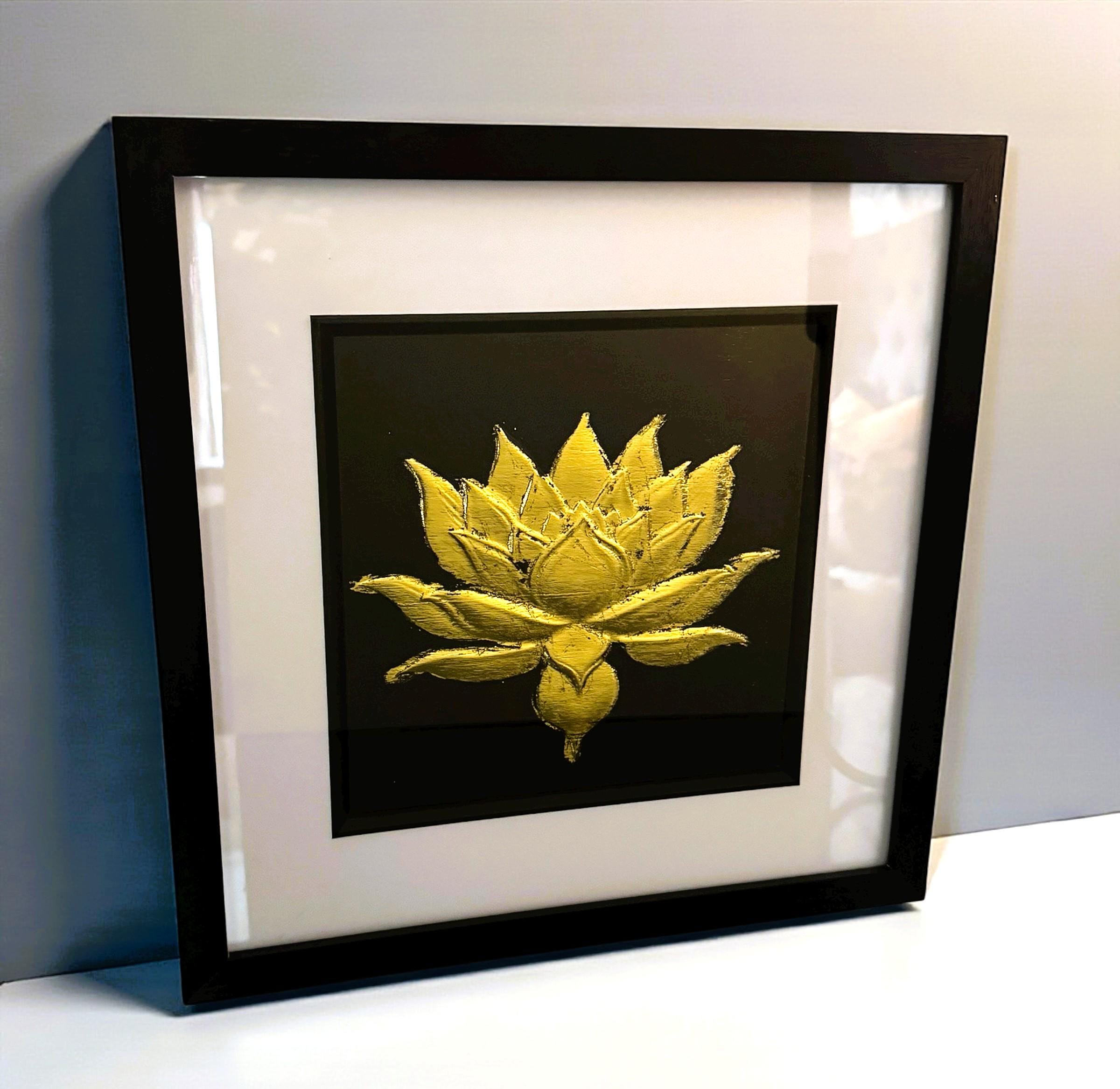 Lotus Flower 3D Wall Art Gold or Silver Leaf Framed - Etsy
