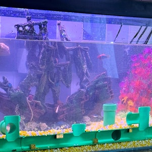 Shrimp tunnel, Tunnel for shrimps and fish hideout, Aquarium decor green tunnel