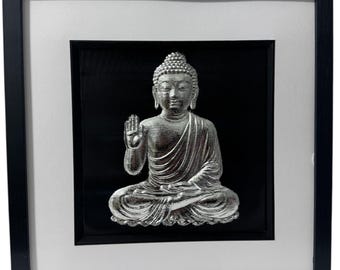Buddha 3D Wall Art – Gold or Silver Leaf – Peaceful 3D Spiritual Decor