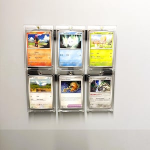 Espositore magnetico per carte – Supporto da parete per 6 carte collezionabili – Include supporti in acrilico – Adatto a carte di dimensioni standard come TCG e Sports