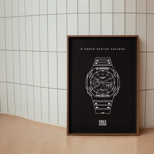 G-SHOCK GA2100 CasiOak Wall Art Printable | Line work | G SHOCK | Casioak | Watch Artwork | Wall Decor | Digital Download | Poster | Gift