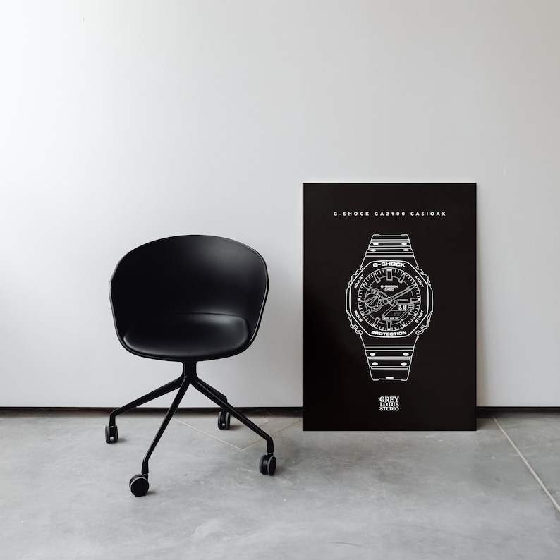 GSHOCK GA2100 Casioak Wall Art Printable Line Work G Etsy