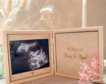 Du wirst Oma, Opa, Tante, Papa|Schwangerschaft verkünden|Geschenkschachtel mit Babysocken|Baby Verkündung|