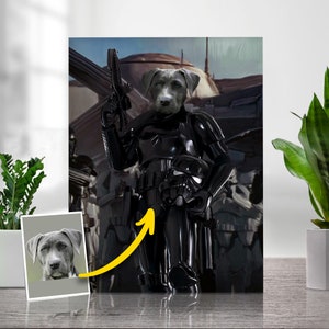 Pet Portrait | Cat Portrait | Star Wars Portrait | Custom Dog | Obi Wan | Dog Portrait | Cartoon Portrait | Star Wars Print | Pet Art