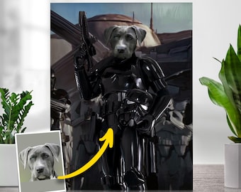 Pet Portrait | Cat Portrait | Star Wars Portrait | Custom Dog | Obi Wan | Dog Portrait | Cartoon Portrait | Star Wars Print | Pet Art