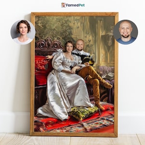 Renaissance Portrait, Custom Royal Portrait From Photo, Personalized Gifts , Anniversary Gift, Engagement Gift, Wedding Portrait