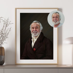 1818 Doctor, Wall Décor, Renaissance Portrait, Custom Royal Portrait From Photo, Custom Human Portrait, Birthday Gift, King Portrait