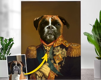 Custom Pet Portrait | Pet Painting | Pet Lovers Gift | Pet Portrait From Photo | Renaissance Dog Portraits | Dog Lover | King Queen Pet