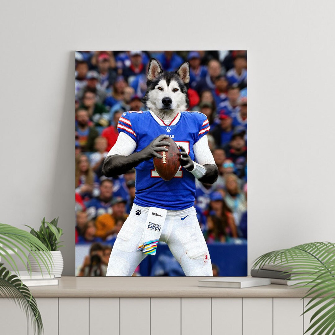Custom Pet Portrait, New York Football Lover Gift, American Football