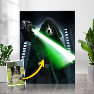 Huisdierportret | Hondenportret | Huisdier schilderij | Kattenportret | Baby Yoda-kunst | Star Wars-afdruk | Darth Vader-portret | Star Wars-portret