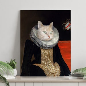Custom Pet Portrait, Royal pet portrait, King Cat, Queen Cat, Wall Pet Portrait, Regal Dog Portrait, Custom Art From Photo, Pet Loss Gift