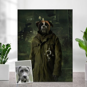 Movie Fan Pet Portrait | Portrait From Photo | Cat Portrait | The Riddler | Dog Portrait | Birthday Gift | Unique Gifts | Movie Fan