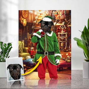 Dog Portrait | Custom Pet Portrait | Funny Christmas Gift | Pet Memorial Gift | Pet Portrait From Photo | Custom Pet Art | Last Minute Gift
