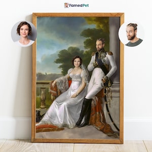 Custom Valentines day Couple Portrait Royal Couple portrait, Digital Download, Baroque Style Royal Couple Portrait, Imperial Portrait