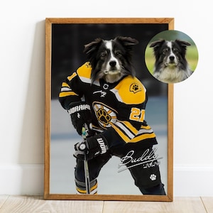 Custom Pet Portrait, Hockey Lover Gift, Hockey Pet, Sports Pet Portrait, Funny Hockey Gift, Custom Pet Hockey, Sports Lover Gift, Hockey Fan