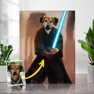 Pet Painting | Dog Portraits From Photos | Star Wars Portrait | Pet Memorial Gift | Pet Loss Gift | Cat Portrait | Obi Wan | Custom Pet Art