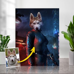 Catwoman Gift | Fine Art Print | Catwoman Art | Wall Art | Catwoman Painting | Catwoman pet portrait | Eartha Kitt | Custom Pet Portrait