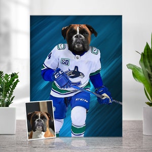 Custom Pet Portrait, Hockey Lover Gift, Hockey Pet, Sports Pet Portrait, Funny Hockey Gift, Custom Pet Hockey, Sports Lover Gift, Hockey Fan