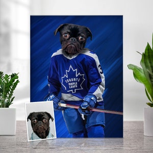 Custom Pet Portrait, Hockey Lover Gift, Hockey Pet, Sports Pet Portrait, Funny Hockey Gift, Custom Pet Hockey, Sports Lover Gift, Hockey Fan