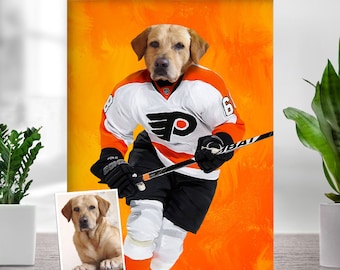 Custom Pet Portrait, Hockey Lover Gift, Hockey Pet, Sports Pet Portrait, Funny Hockey Gift, Custom Pet Hockey, Sports Lover Gift, Hockey Fan
