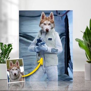 Pet Painting | Star Wars Print | Pet Loss Gifts | Portrait From Photo | Cat Portrait | Pet Portrait Leia | Cartoon Portrait | Pet Art