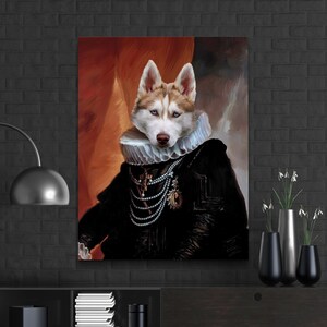 Custom Pet Portrait, Royal pet portrait, King Cat, Queen Cat, Wall Pet Portrait, Regal Dog Portrait, Custom Art From Photo, Pet Loss Gift
