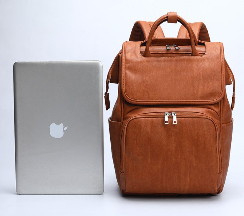 Diaper Leather Bag Leather Moms Dads Diaper Bag for Baby Etsy