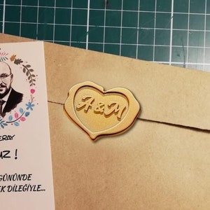 Pegatinas de letras de epoxi con forma de corazón personalizadas para bodas, invitaciones y sobres