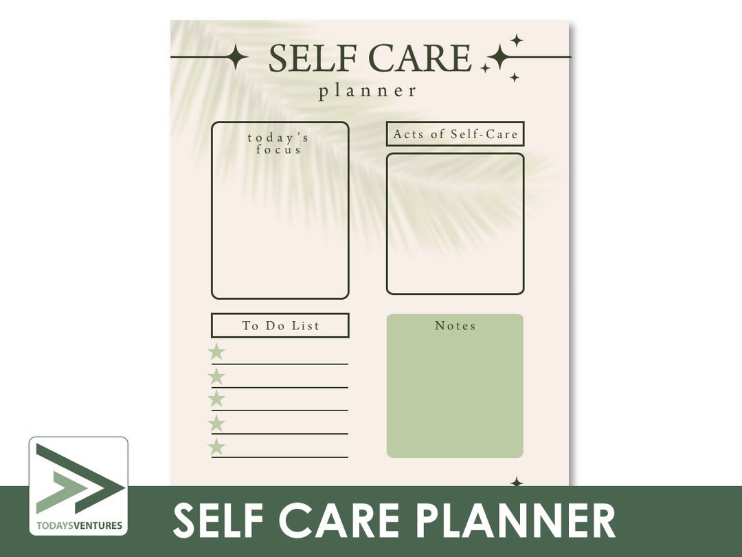 PRINTABLE Selfcare Note Planner Etsy