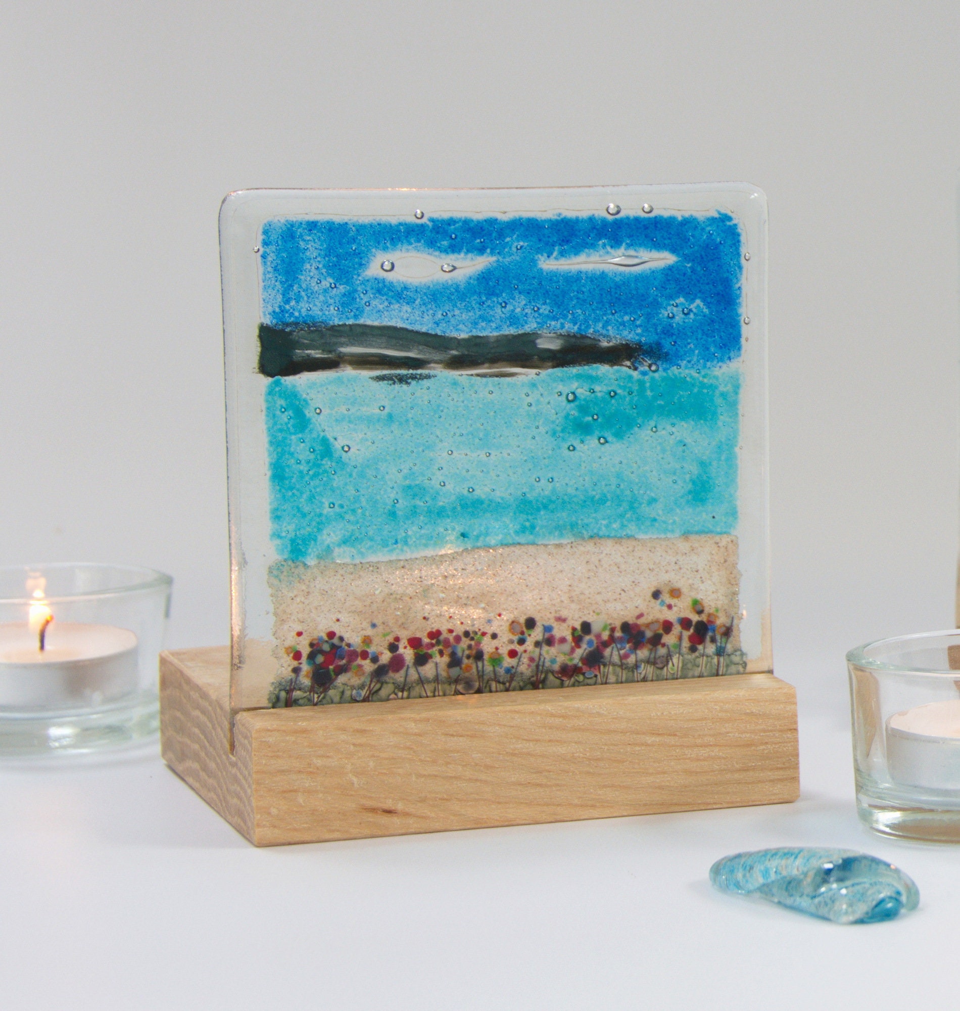 Orkney Fused Glass Tea Light Holder Etsy UK