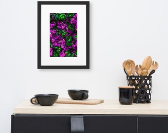 Purple Bougainvillea Flower In Framed Poster | Beautiful Purple Flower Digital Oil Paint Poster