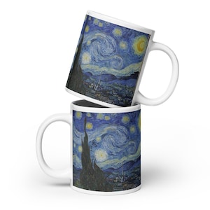 The Starry Night Van Gogh White glossy mug