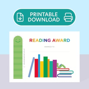 Reading Award Printable Certificate: Student Achievement Recognition (Digital Download)