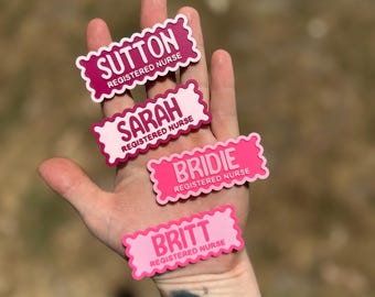 Personalized multicolour  Name Badge: Teacher, Nurse, Doctor 3D