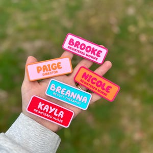 Personalized Glitter  Name Badge: Teacher, Nurse, Doctor 3D printed