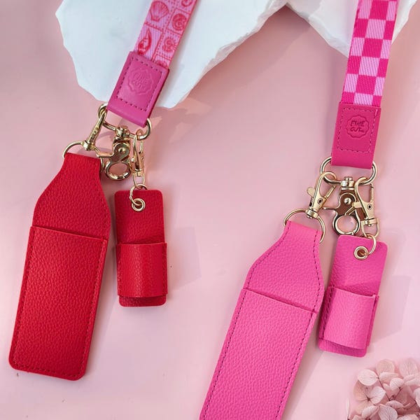 PU Leather Pen and Lip Balm Holder | Clip-On Badge Accessory, Nurse, Teacher