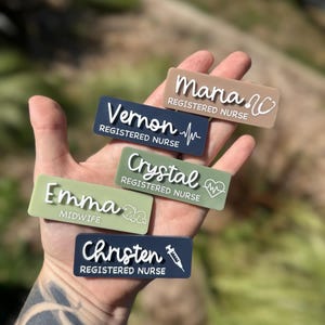 Personalized Acrylic Name Badge: Engraved Custom Uniform Accessory