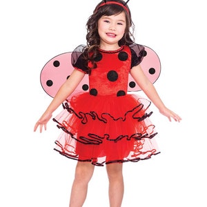 Ladybug CHILD Girls Costume Jumpsuit Gloves Wig, Wings NEW