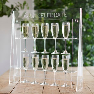 Party Acrylic Prosecco Drink Wall Stand - Wedding - Birthday - Party