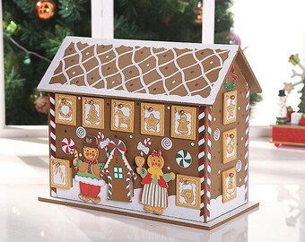Gingerbread House Fill Your Own Christmas Advent Calendar - Countdown to Christmas - Happy Holidays