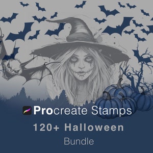 128 Halloween Procreate Stamps | Autumn Procreate Stamps | Procreate Pumpkin | Procreate Fall | Procreate Halloween | Pumpkin stamp brushes