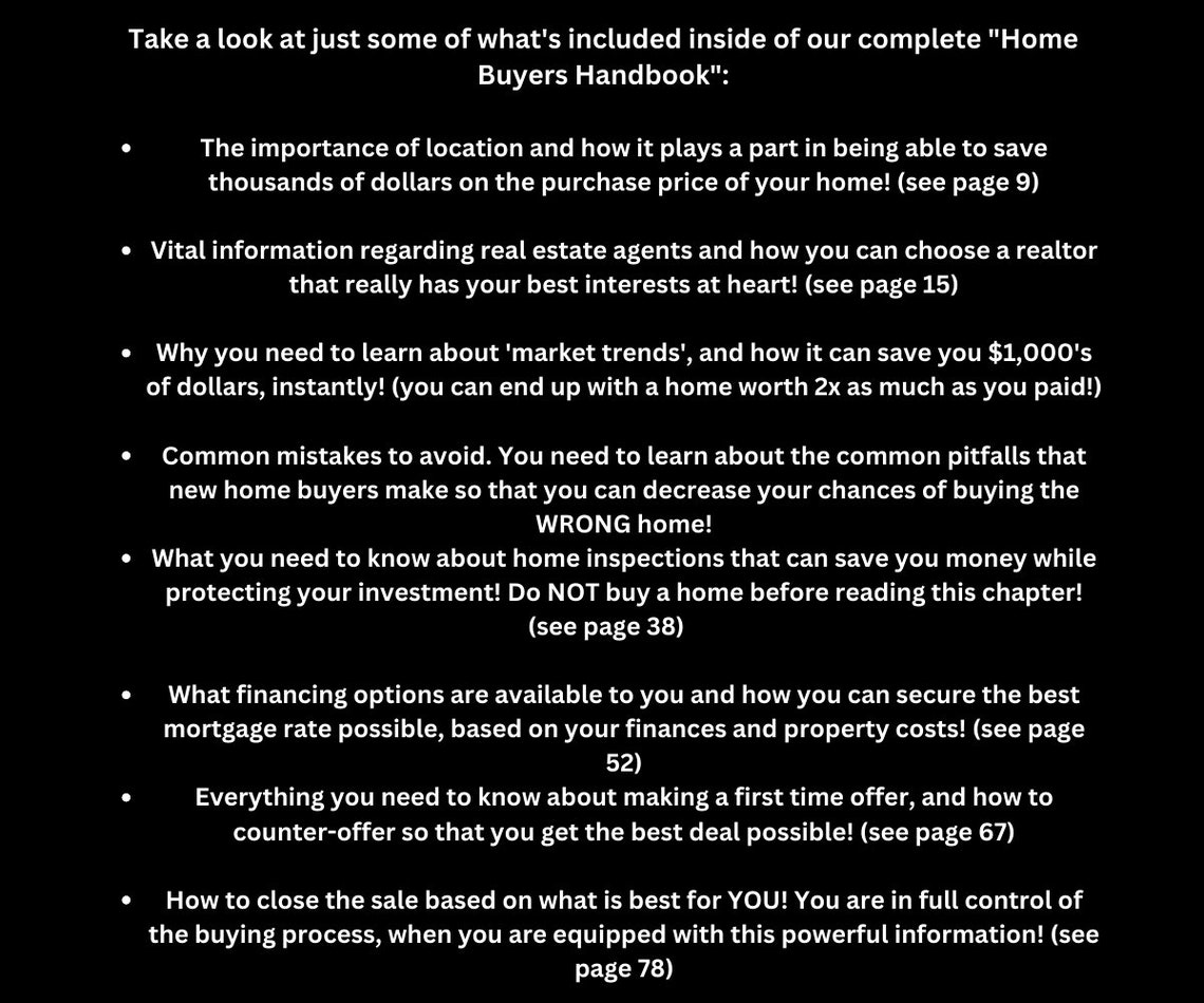 Home Buyer's Handbook Home Buyer's Guide to Home Etsy