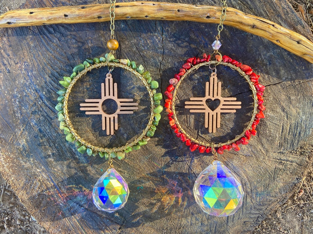 Zia Christmas New Mexico Chile Ristra Suncatcher Southwest Etsy