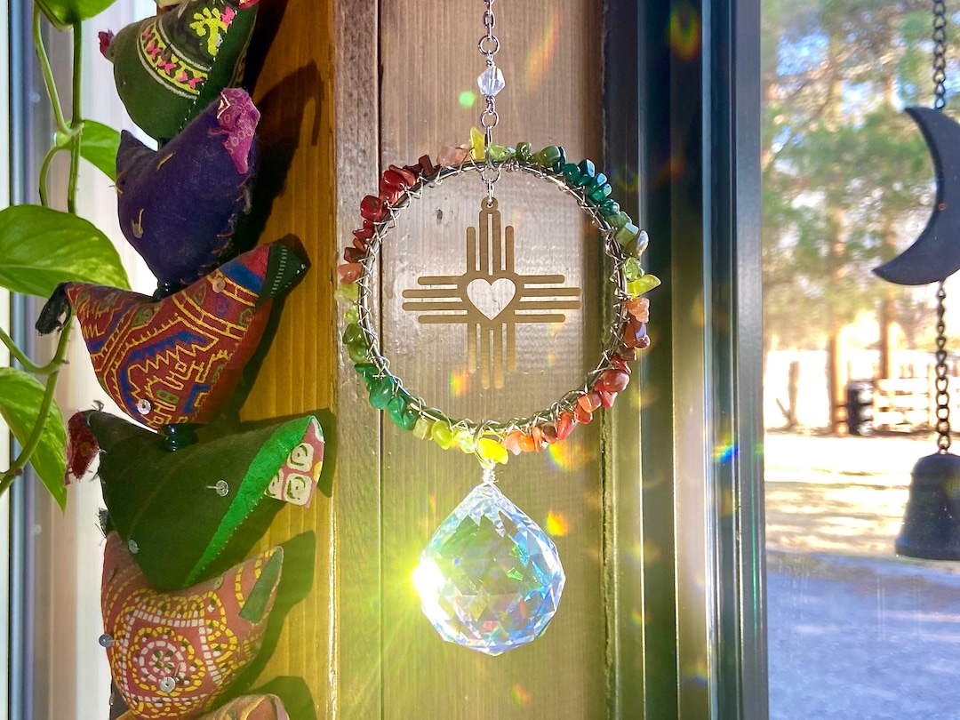 Zia New Mexico Chile Ristra Beaded Suncatcher Rainbow Maker Etsy